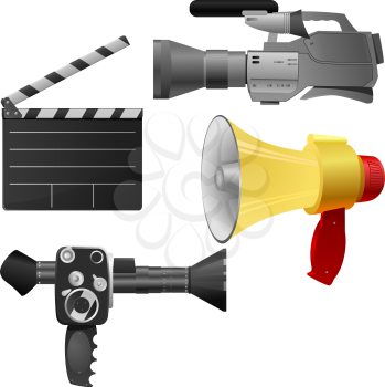 Royalty Free Clipart Image of Movie Production Objects