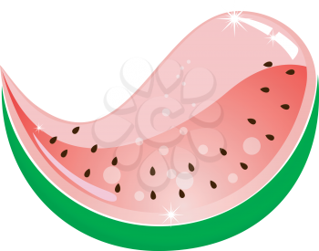 Royalty Free Clipart of a Cartoon of a Slice of Watermelon
