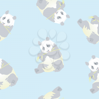 Royalty Free Clipart Image of a Background With Silhouettes of Panda Bears