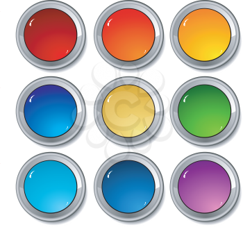 Set of vector colored buttons