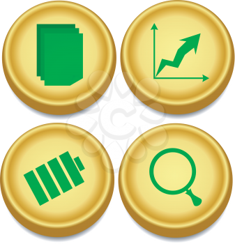 Vector illustration of golden buttons