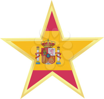 Gold star with a flag of Spain 