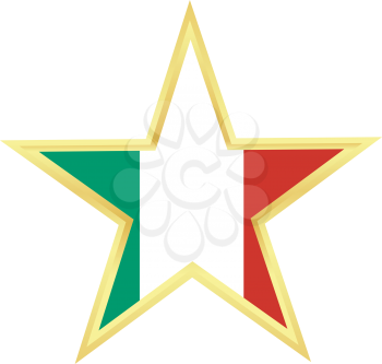 Gold star with a flag of Italy 