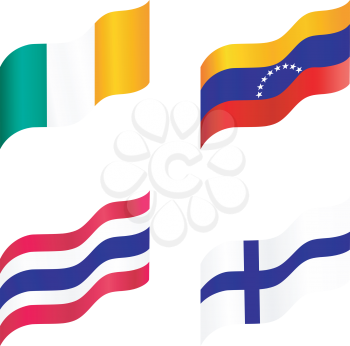 Set of flags of Ireland, Venezuela, Finland, Thailand
