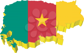 vectors 3D map of Cameroon 