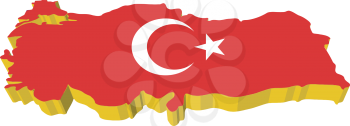 vectors 3D map of Turkey 