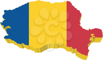 vectors 3D map of Romania 
