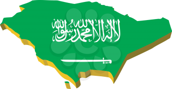 vectors 3D map of Saudi Arabia