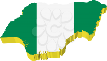 vectors 3D map of Nigeria 
