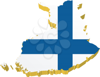 vectors 3D map of Finland 