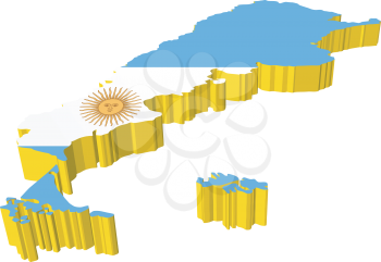 vectors 3D map of Argentina 