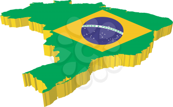 vectors 3D map of Brazil 