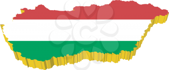 vectors 3D map of Hungary 