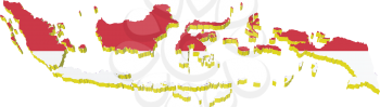 vectors 3D map of Indonesia 