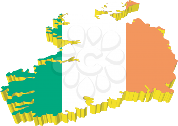 vectors 3D map of Ireland 