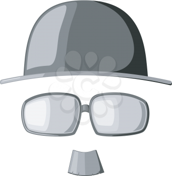 A set of vector images mustache, glasses and hats