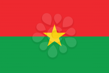 Vector illustration of the flag of  Burkina Faso 