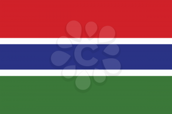 Vector illustration of the flag of  Gambia 