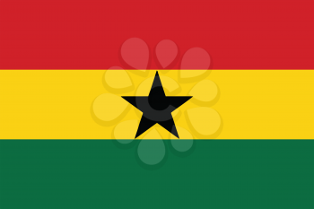 Vector illustration of the flag of Ghana  