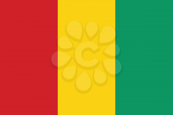 Vector illustration of the flag of   Guinea 