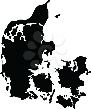 Vector illustration of maps of Denmark  