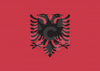 Vector illustration of the flag of   Albania
