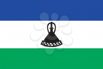 Vector illustration of the flag of  Lesotho