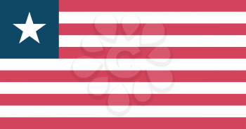 Vector illustration of the flag of Liberia  