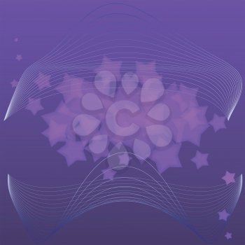 Vector illustration of violet abstract background with stars