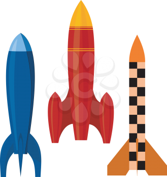 Vector illustration of a set of rockets. EPS10