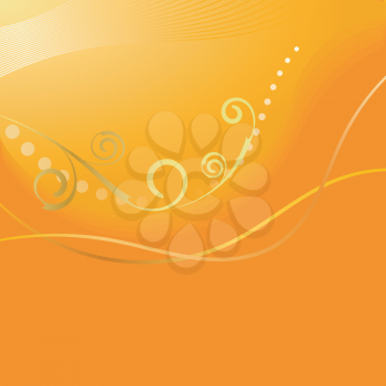Abstract orange background with swirls. EPS10