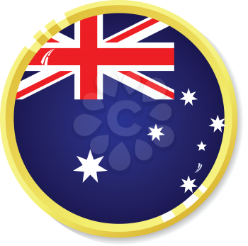 Vector  button with flag Australia