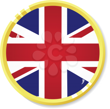Vector  button with flag United Kingdom