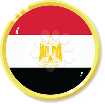 Vector  button with flag Egypt