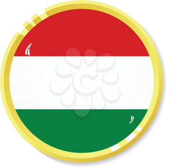 Vector  button with flag Hungary