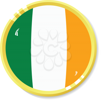 Vector  button with flag Ireland