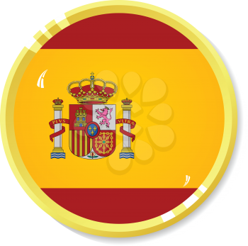 Vector  button with flag Spain