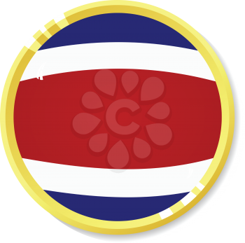 
Vector  button with flag Costa Rica