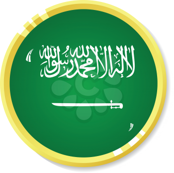 Vector  button with flag Saudi Arabia