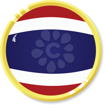Vector  button with flag Thailand