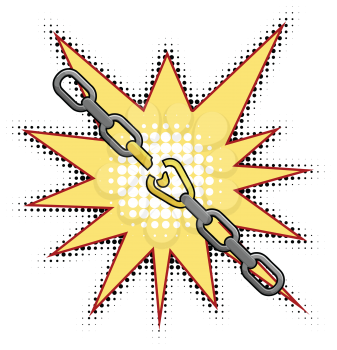 Vector illustration of the broken chain