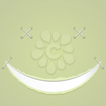 Vector illustration of a smile on paper