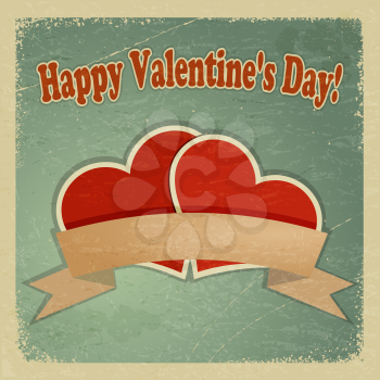 Vintage greeting card with a happy Valentine's Day. eps10