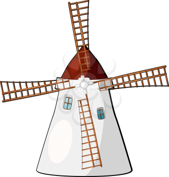 Cartoon illustration of a windmill. eps10