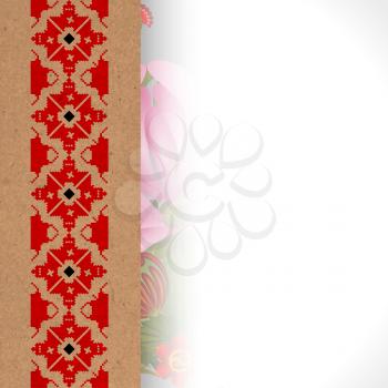 Floral background with the Ukrainian national ornament. eps10