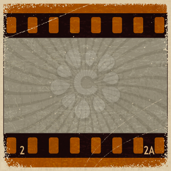 Vintage background with the image frame movie