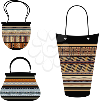 Set of handbags in style Tribal