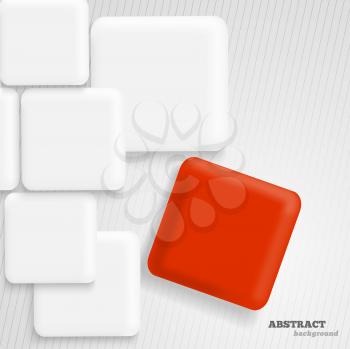 Abstract background with white and red squares
