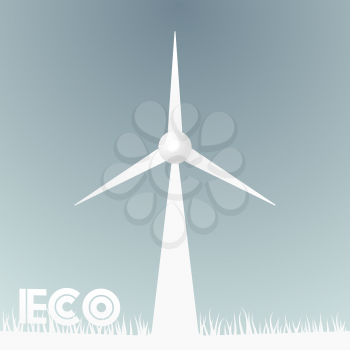 Abstract background with grass and windmill