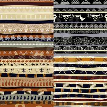 Set of tribal primitive african pattern